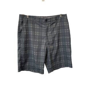 Ben Hogan Golf Shorts Size 36 Gray Plaid Performance Stretch Lightweight Sport